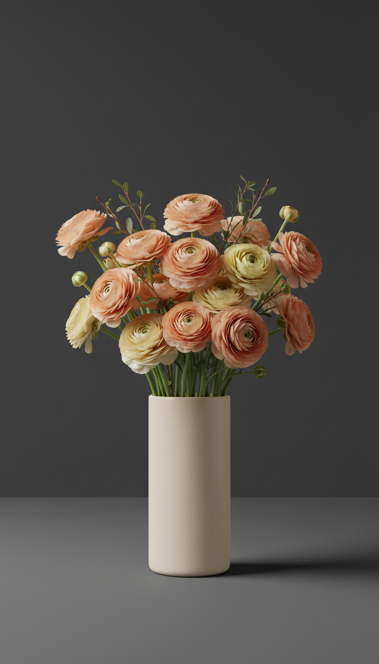 Dawn peach ranunculus minimalist bunch